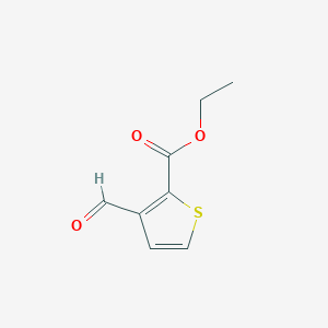 molecular formula C8H8O3S B8674119 Ethyl 3-formylthiophene-2-carboxylate CAS No. 67808-72-4