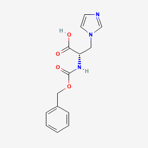 molecular formula C14H15N3O4 B8674139 (S)-2-(benzyloxycarbonylamino)-3-(1H-imidazol-1-yl)propanoic acid 