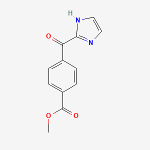 molecular formula C12H10N2O3 B8674208 Benzoic acid, 4-(1H-imidazol-2-ylcarbonyl)-, methyl ester CAS No. 203664-13-5
