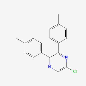 molecular formula C18H15ClN2 B8674243 5-Chloro-2,3-bis(4-methylphenyl)pyrazine CAS No. 88300-16-7