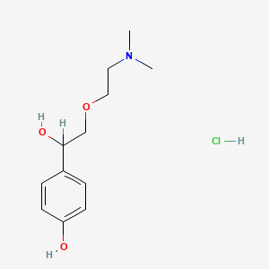 molecular formula C12H20ClNO3 B8674253 1-(4-Hydroxyphenyl)-2-(2-(N,N-dimethylamino)ethoxy)ethanol hydrochloride CAS No. 131962-83-9