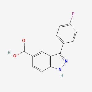 molecular formula C14H9FN2O2 B8674270 3-(4-Fluorophenyl)-1H-Indazole-5-Carboxylic Acid 