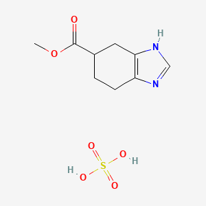 molecular formula C9H14N2O6S B8674278 Methyl 4,5,6,7-tetrahydro-1H-benzo[d]imidazole-6-carboxylate sulfate 