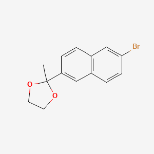 molecular formula C14H13BrO2 B8674339 2-(6-Bromonaphthalen-2-yl)-2-methyl-1,3-dioxolane CAS No. 105575-60-8