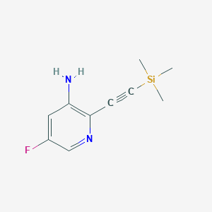 molecular formula C10H13FN2Si B8674345 5-Fluoro-2-((trimethylsilyl)ethynyl)pyridin-3-amine 