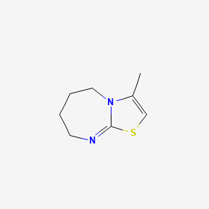molecular formula C8H12N2S B8674364 3-Methyl-5,6,7,8-tetrahydro(1,3)thiazolo(3,2-a)(1,3)diazepine CAS No. 63821-43-2