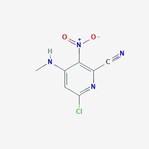 molecular formula C7H5ClN4O2 B8674420 6-Chloro-4-methylamino-3-nitro-pyridine-2-carbonitrile 