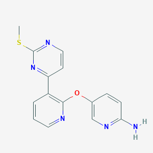 molecular formula C15H13N5OS B8674653 5-(3-(2-(Methylthio)pyrimidin-4-yl)pyridin-2-yloxy)pyridin-2-amine 
