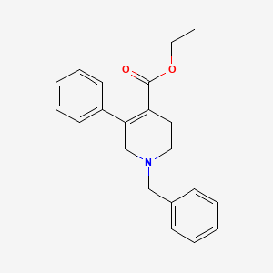 molecular formula C21H23NO2 B8674660 Ethyl 1-benzyl-5-phenyl-1,2,3,6-tetrahydropyridine-4-carboxylate 