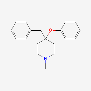 molecular formula C19H23NO B8674677 Piperidine, 1-methyl-4-phenoxy-4-(phenylmethyl)- CAS No. 78104-16-2