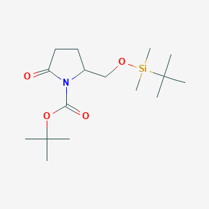 molecular formula C16H31NO4Si B8674715 (S)-tert-butyl 2-((tert-butyldimethylsilyloxy)methyl)-5-oxopyrrolidine-1-carboxylate 