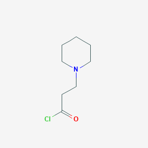 molecular formula C8H14ClNO B8674798 1-Piperidinepropanoyl chloride CAS No. 54872-83-2