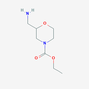 molecular formula C8H16N2O3 B8674814 2-Aminomethyl-4-ethoxycarbonylmorpholine 