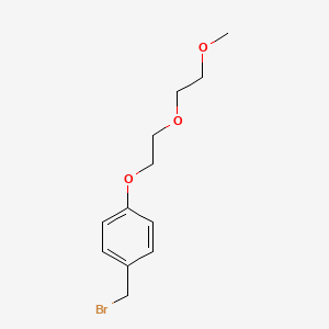 molecular formula C12H17BrO3 B8674849 1-(Bromomethyl)-4-[2-(2-methoxyethoxy)ethoxy]benzene 