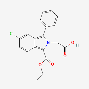 molecular formula C19H16ClNO4 B8674857 1-Ethoxycarbonyl-5-chloro-3-phenylisoindole-2-acetic acid CAS No. 61295-12-3