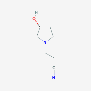 molecular formula C7H12N2O B8674890 (R)-3-(3-Hydroxypyrrolidin-1-YL)propanenitrile 