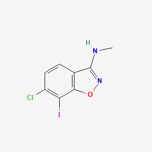 molecular formula C8H6ClIN2O B8674937 6-chloro-7-iodo-N-methylbenzo[d]isoxazol-3-amine 