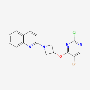 molecular formula C16H12BrClN4O B8674979 2-(3-((5-Bromo-2-chloropyrimidin-4-yl)oxy)azetidin-1-yl)quinoline 