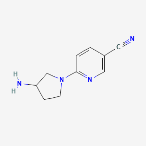 molecular formula C10H12N4 B8674999 6-(3-Aminopyrrolidin-1-yl)nicotinonitrile 