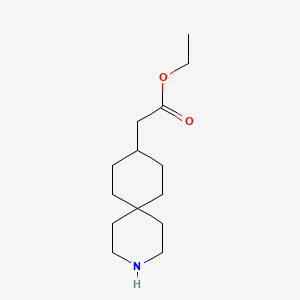 molecular formula C14H25NO2 B8675032 Ethyl 2-{3-azaspiro[5.5]undecan-9-yl}acetate 