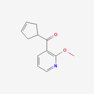 molecular formula C12H13NO2 B8675036 (Cyclopent-3-en-1-yl)(2-methoxypyridin-3-yl)methanone CAS No. 745066-34-6