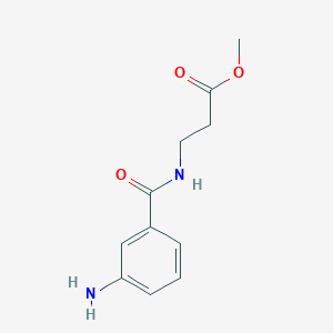 molecular formula C11H14N2O3 B8675063 Methyl 3-(3-aminobenzamido)propionate 