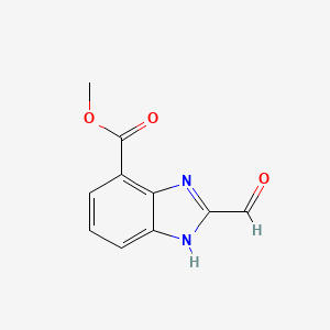 molecular formula C10H8N2O3 B8675082 methyl 2-formyl-1H-benzimidazole-4-carboxylate 