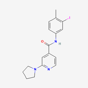molecular formula C17H18IN3O B8675125 N-(3-iodo-4-methylphenyl)-2-pyrrolidin-1-yl-isonicotinamide CAS No. 585544-16-7