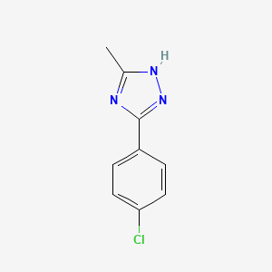 molecular formula C9H8ClN3 B8675150 3-(4-Chlorophenyl)-5-methyl-1H-1,2,4-triazole 