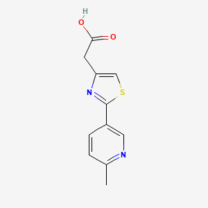 molecular formula C11H10N2O2S B8675154 2-[2-(6-Methyl-3-pyridyl)-1,3-thiazol-4-yl]acetic acid 