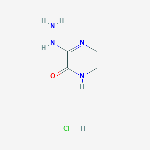 molecular formula C4H7ClN4O B8675220 3-Hydrazinylpyrazin-2(1H)-one hydrochloride 