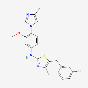 molecular formula C22H21ClN4OS B8675245 2-Thiazolamine, 5-[(3-chlorophenyl)methyl]-N-[3-methoxy-4-(4-methyl-1H-imidazol-1-yl)phenyl]-4-methyl- 