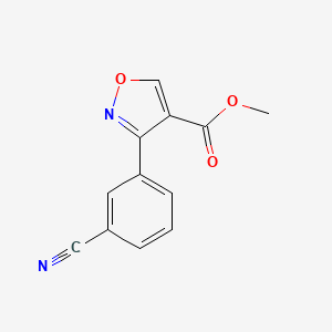 molecular formula C12H8N2O3 B8675298 4-Carbomethoxy-3-(3-cyanophenyl)isoxazole 