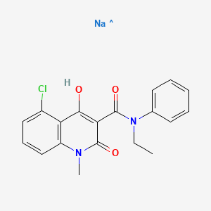 molecular formula C19H17ClN2NaO3 B8675300 Sodium 5-chloro-3-(ethyl(phenyl)carbamoyl)-1-methyl-2-oxo-1,2-dihydroquinolin-4-olate 