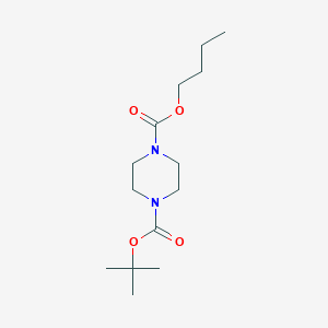 molecular formula C14H26N2O4 B8675319 Piperazine-1,4-dicarboxylic acid butyl ester tert-butyl ester 
