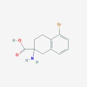 molecular formula C11H12BrNO2 B8675334 2-Amino-5-bromo-1,2,3,4-tetrahydronaphthalene-2-carboxylic acid 