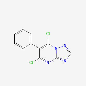 molecular formula C11H6Cl2N4 B8675370 5,7-Dichloro-6-phenyl[1,2,4]triazolo[1,5-a]pyrimidine 