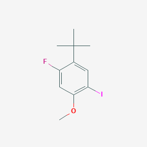 molecular formula C11H14FIO B8675372 1-Tert-butyl-2-fluoro-5-iodo-4-methoxybenzene 