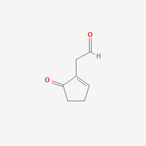 molecular formula C7H8O2 B8675390 (5-Oxocyclopent-1-en-1-yl)acetaldehyde CAS No. 35357-85-8