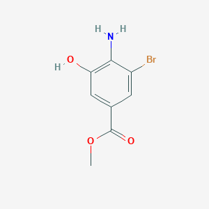 molecular formula C8H8BrNO3 B8675396 Methyl 4-amino-3-bromo-5-hydroxybenzoate 