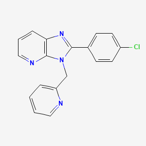 molecular formula C18H13ClN4 B8675404 2-(4-Chlorophenyl)-3-[(pyridin-2-yl)methyl]-3H-imidazo[4,5-b]pyridine CAS No. 138799-79-8
