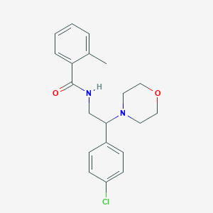 molecular formula C20H23ClN2O2 B8675410 N-[2-(4-Chloro-phenyl)-2-morpholin-4-yl-ethyl]-2-methyl-benzamide 