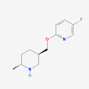 molecular formula C12H17FN2O B8675463 5-fluoro-2-((3R,6R)-6-methyl-piperidin-3-ylmethoxy)pyridine 