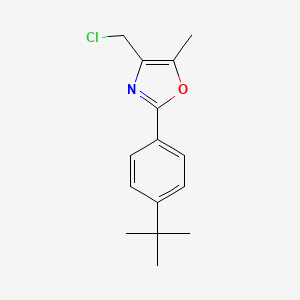 molecular formula C15H18ClNO B8675475 2-(4-tert-Butylphenyl)-4-(chloromethyl)-5-methyloxazole 