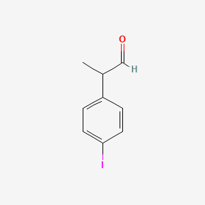 molecular formula C9H9IO B8675482 2-(4-Iodophenyl)propanal 