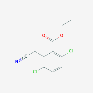 molecular formula C11H9Cl2NO2 B8675490 Ethyl 3,6-dichloro-2-(cyanomethyl)benzoate 