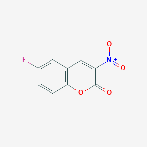 molecular formula C9H4FNO4 B8675499 2H-1-Benzopyran-2-one, 6-fluoro-3-nitro- 