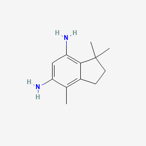molecular formula C12H18N2 B8675510 3,3,7-Trimethyl-2,3-dihydro-1H-indene-4,6-diamine CAS No. 122368-17-6