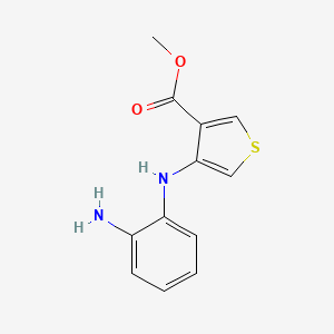 molecular formula C12H12N2O2S B8675517 Methyl 4-(2-aminoanilino)thiophene-3-carboxylate CAS No. 61325-25-5