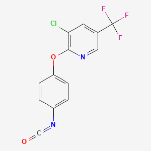 molecular formula C13H6ClF3N2O2 B8675525 3-Chloro-2-(4-isocyanatophenoxy)-5-(trifluoromethyl)pyridine CAS No. 91618-23-4